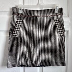 3/25$💥 Tommy Hilfiger mini skirt houndstooth women size 2 XS black tan y2k
